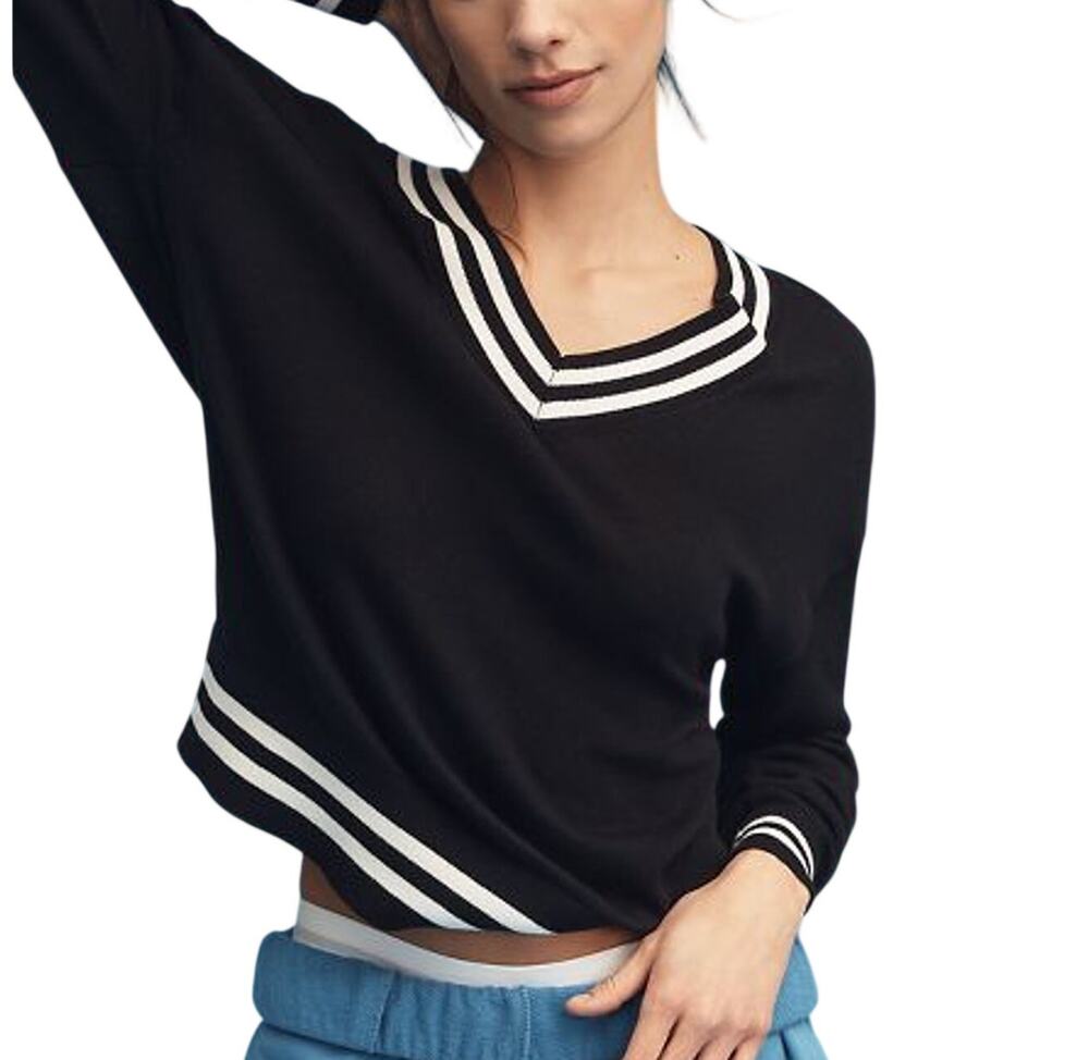 The Upside Striped Black Duet Sweater Size XS